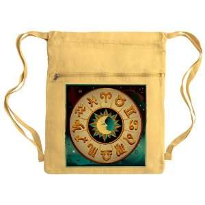   Messenger Bag Sack Pack Yellow Zodiac Astrology Wheel 