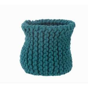  Small Knitted Basket in Petrol