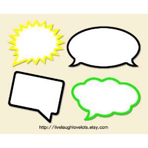  Speech Bubbles. Set of 4. Rewritable, No Chalky Mess. 
