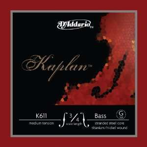   K611M B10 Kaplan Bass 10 Single G Strings, 3/4 Scale, Medium Tension