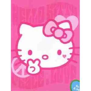  Hello Kitty with Peace Sign Royal Plush Micro Sherpa Throw 