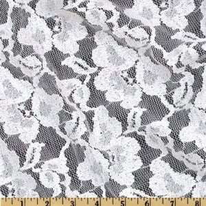  52 Wide Lace Abstract Floral White Fabric By The Yard 