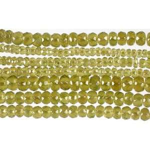  Faceted Afghani Peridot Rondells   