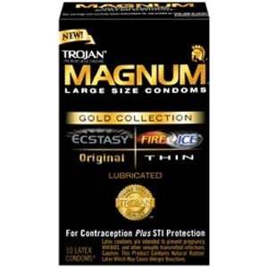  Condom Trojan Magnum Gold Collection 10 Pack Health 