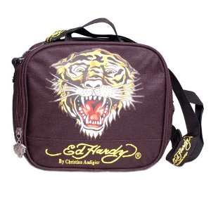  New Ed Hardy Boy Black Insulated Tiger Zipper Lunch Bag 