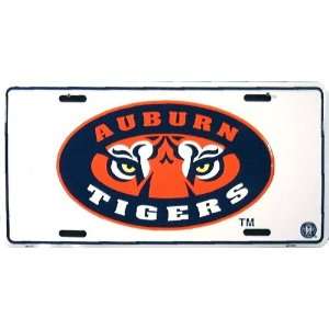  AUBURN TIGERS (tiger eyes logo) embossed metal auto tag 