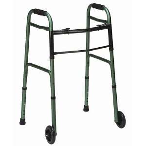 Duro Med 2 Button Adjustable Aluminum Folding Walker with 5 Inch 