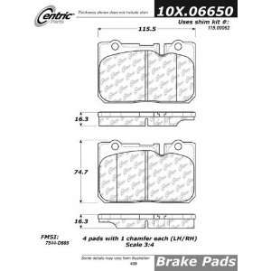Centric Parts 105.06650 105 Series Posi Quiet Semi Metallic Brake Pad