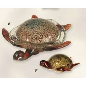 Dale Tiffany Favrile Collection Art Glass SEA TURTLE Figurine Set of 