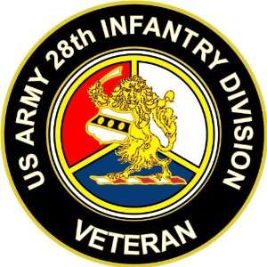 US Army Veteran 28th Infantry Division Unit Crest Sticker 