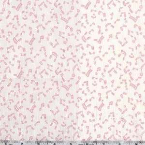   In A Jar Music Notes Pink Fabric By The Yard Arts, Crafts & Sewing