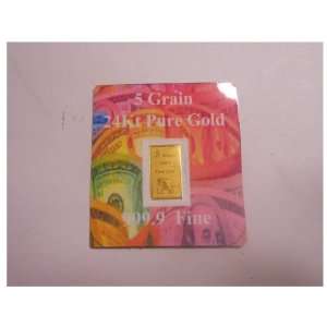  .999 Pure 24kt 999.9 Fine Solid Gold Bullion Bar 