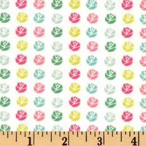  44 Wide DeLovely Allover Tulips White Fabric By The Yard 