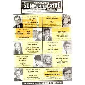   THEATRE, 10 BIG MUSICALS AND PLAYS, 1967 SUMMER SEASON, CHARLOTTE, NC