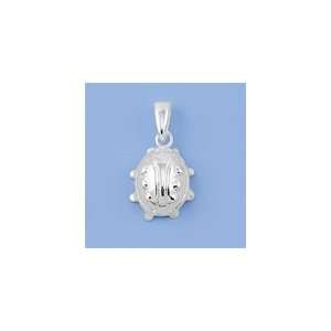  Sterling Silver White Lady Bug Pendant Jewelry