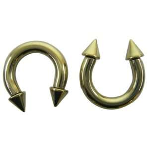   Gold Horseshoe Earrings (8 Gauge)   Fashion Ear Plugs Toys & Games