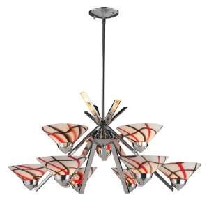  ELK Lighting 1476/6+3CRW 9 Light Refraction Chandelier 