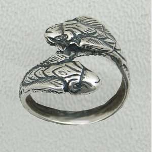  Sterling Silver Two Headed Snake RingWhy Be Ordinary 