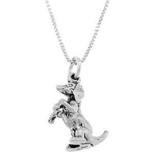   Three Dimensional Dachshund Dog Sitting up on Legs Necklace Jewelry
