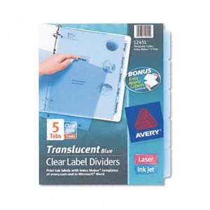 Index Maker Clear Label Punched Dividers, Blue 5 Tab, Letter, 5 Sets 
