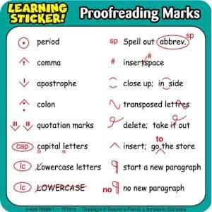  Proofreading Marks Learning Stickers (9780439732895 