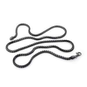  Black Franco Chain .925 Sterling Silver / 40 3.8mm 