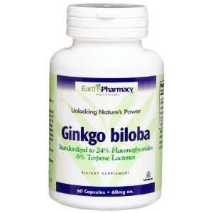  Earths Pharmacy Gingko Biloba, 60 Count Capsules Health 