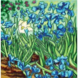 Post Impressionist Irises by Van Gogh 1889 8x8x0.25 inches 