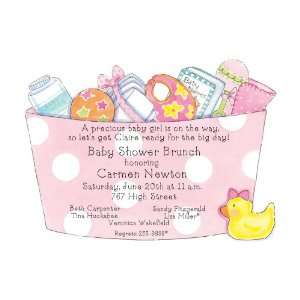 Baby Girl Bucket Invitations 