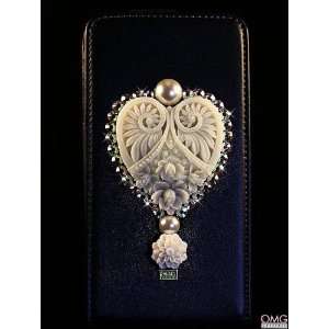 Bling, Crystal, Samsung Galaxy S2 i9100 Flip Genuine Real Leather Case 