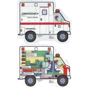  The Straight Edge Inside Ambulance Childrens Puzzle Toys 