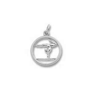  Gymnast Charm   Sterling Silver Jewelry