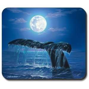    Decorative Mouse Pad Whale Tail at Night Sea Life Electronics