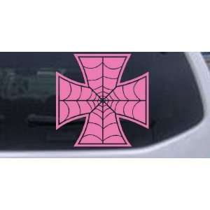 Chopper Spider Web Maltese Cross Biker Car Window Wall Laptop Decal 