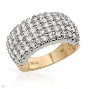Ring With 2.00ctw Genuine Diamonds Well Made in Two tone Gold. Total 