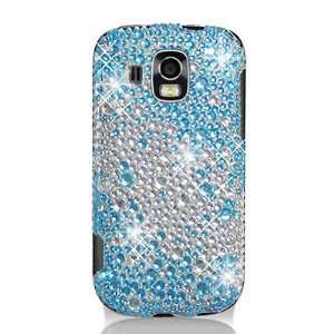 WIRELESS CENTRAL Brand Hard Snap on case With BLUE 2 Tones RHINESTONES 
