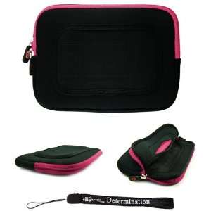 Pink/Black Sleeve with Interior Fur Padding for Samsung Galaxy Tablet 