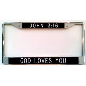  John 316 God Loves You license plate frame black 