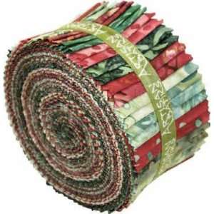  Merry Christmas Colorstory Roll Ups 2.5 Inch Batik Fabric 