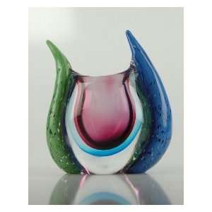  Glass Purple & Blue Sommerso Vase Beautiful 100% Handblown 