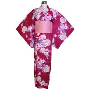  Kimono Yukata (y064b)Red & Heart+ Obi Belt Toys & Games