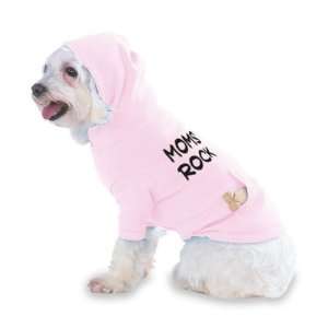 Moms Rock Hooded (Hoody) T Shirt with pocket for your Dog or Cat LARGE 