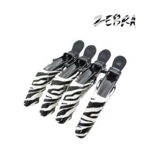  CROCODILE Thick Hair Strong Hold Hairdressing Clips Zebra 