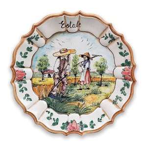  Italian Pottery, Ornato Collection, Four Seasons Platter 