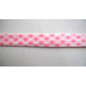  Pink Gingham Double Fold Bias Tape 50 Yds. 1/2 Inch Arts 