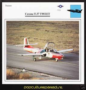CESSNA T 37 TWEET T 37C USA Airplane ATLAS PICTURE CARD  
