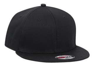 NEW Black Plain Flex Fit Pro Flat Bill Hat Cap    High 