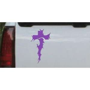Purple 32in X 18.5in    Tribal Thorn Cross Christian Car Window Wall 