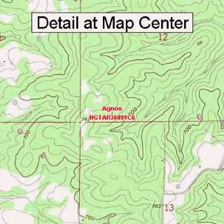  USGS Topographic Quadrangle Map   Agnos, Arkansas (Folded 