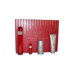  360 Red By Perry Ellis For Men   4 Pc Gift Set 3.4oz Edt 